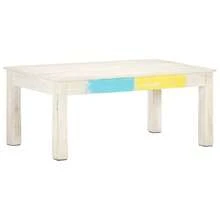 Coffee Table White 110x60x45 Cm Solid Mango Wood - White - View 10