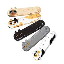 5 piezas Regla transparente de 5cm, figura de gato lindo, regla de ensamblaje divertida, regla de dibujo para estudiantes, regla plegable transparente y creativa de acrílico, herramienta de medición y dibujo de plástico simple para estudiantes, útiles escolares, herramienta de dibujo, adecuada para la escuela, la oficina, reglas - Conjuntos - Ver 6