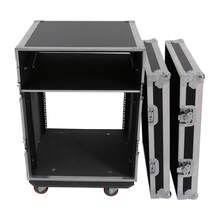 PA DJ Rack Case, 14U PA DJ Rack, PA DJ Rack With Wheels - Black - View 9
