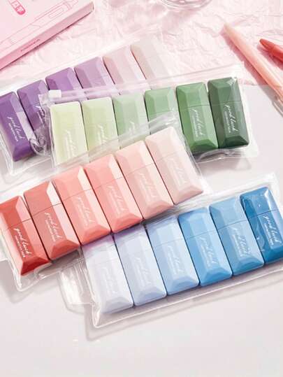 6卷/套渐变修正带，总长36米，高品质学生修正带，书写流畅，容量大，经济实惠，适用于家庭、学校和办公室，开学季必备