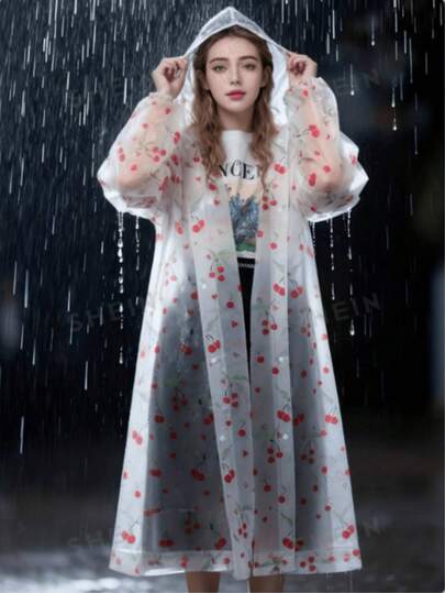 1 pieza de impermeable de mujer de material EVA reforzado para lluvia intensa, adecuado para escalada de montaña, ciclismo, ver partidos, viajes, rafting, etc., regalo del Día de la Madre, decoración de dormitorio, jardín, decoración de cocina, verano, playa, artículos esenciales de viaje, decoración de habitación, Squishy, graduación