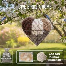 Handmade Fiber Bird Nest, Featuring A Heart-Shaped Structure, Supported By Bird Nest Materials, Outdoor Hummingbird Nest Box, Bird Nest Design, Winter Wild Bird Shelter, Dual-Season Outdoor Viewing House. - 1 SET - View 5