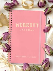 1pc 160-Page A5 Fitness Planner Notebook, Fitness Journal Tracker, Includes Exercise Log, Fitness Training & Weight Loss, Women's Self-Care Diary, Office & School Supplies - Yoga Fitness Book - View 1