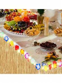 2件装夏威夷草编桌裙，采用天然夏威夷草制成，草编桌裙，天然草编桌裙，饰以芙蓉花，适合夏威夷主题派对装饰，流苏装饰，可用于热带夏威夷主题派对、服装派对、派对装饰、沙滩派对、泳池派对等。 - 黃色 - 查看 6