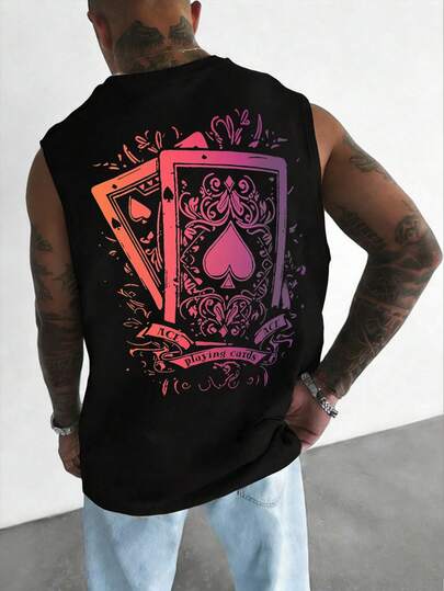 Áo tank top nam cổ tròn không tay màu trơn, kiểu dáng tối giản, đa năng, thích hợp cho mùa hè.