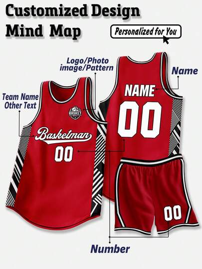 2pcs Personalized Green Basketball Jersey Set - Customized Name, Number And Team Logo Print Vest + Shorts, Sports Suit Gift, Fashion , Casual Minimalist, Personalized, Unique Gift, Men's Clothing, Basic Streetwear Style, Suitable For Boyfriend, Family, Friends Birthday, Holiday, School Sports And Other Occasions Summer