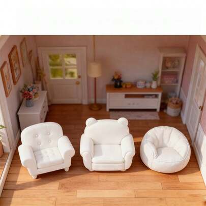 1:12 Scale Miniature Furniture, Dollhouse Living Room Sofa Decor, Micro Bedroom Miniature Sofa, Miniature Sofa Set, Furniture Model, Micro Landscape Photography Props