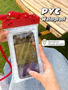Waterproof Phone Pouch - Floating Waterproof Phone Bag With Shoulder Strap - Essential For Beach, Cruise, Travel - Fits All Devices, Touch Screen Friendly | Cartoon Pattern - Multicolor - View 5