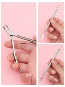 Manicure Cuticle Cutter Steel Pusher 3pcs/Set,Nail Supplies,Nail Tools,Nail Art Tools,Back To School,Nails,Nail Tools For Press On Nails - Nhiều màu 2 - Xem 11