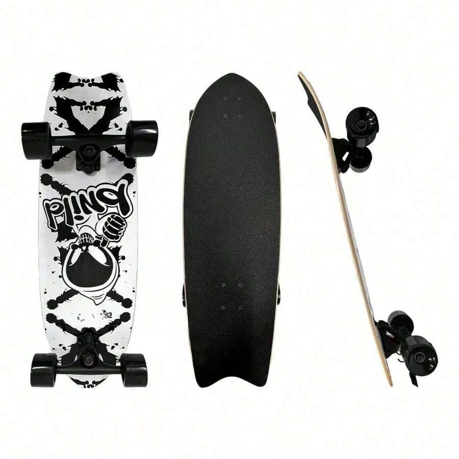 Patineta De Madera, Edición Joker Verde Plateado - Negro - Ver 1