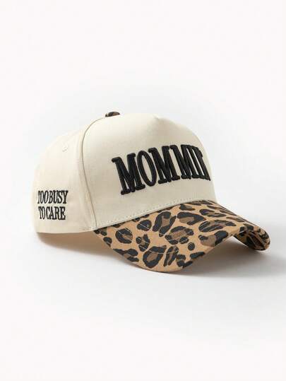 1pc Men's Fashion Leopard Print Color Block Baseball Cap, Suitable For Daily Wear