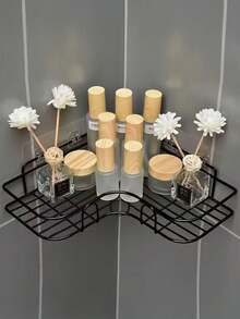 Rust-Proof Wall-Mounted Bathroom Corner Shelf, Suitable For Storing Shampoo, Toner, And Cosmetics - MultiWarna - View 3