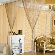 String Curtain Panel, Glitter Door Wall Window Doorways Panel Fly Screen Fringe Room Divider Blinds, Decorative Tassel Ribbon Strip Silver Screen For Living Room, Bedroom, Party Events - A - 查看 8