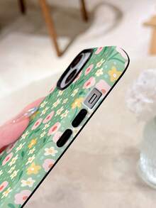 1个清新绿色花卉波点粉色亮面二合一硬壳手机壳，兼容三星/兼容 11/12/13/14/15/16/17 Pro Max - 彩色 - 查看 4
