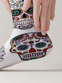 1 Pair Of April Fool's Day 360 Digital Print Funny Skeleton Fashion Men's And Women's Socks - Multicolor - View 8