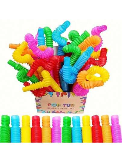 Colorful Stretchy Tube Toy, Fun DIY Creative Toy For Kids And Adults, Party Toy, Stress Relief Toy, Suitable For Birthday, Halloween, Thanksgiving, Christmas, Beautiful Gift For Family And Friends