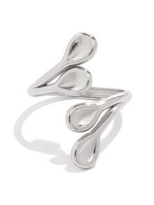 Frminee 2pcs/1pc Simple Geometric Women's 18k Gold-Plated Stainless Steel Ring, Thick And Stackable Band, Suitable For Everyday Wear And Vacation Wear - Multicolor - View 6