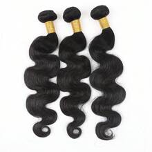 Tóc nối sóng nhẹ tự nhiên màu đen, dành cho nữ, 3 lọn tóc thật, dài 10-30 inch. - Natural Black - Xem 23