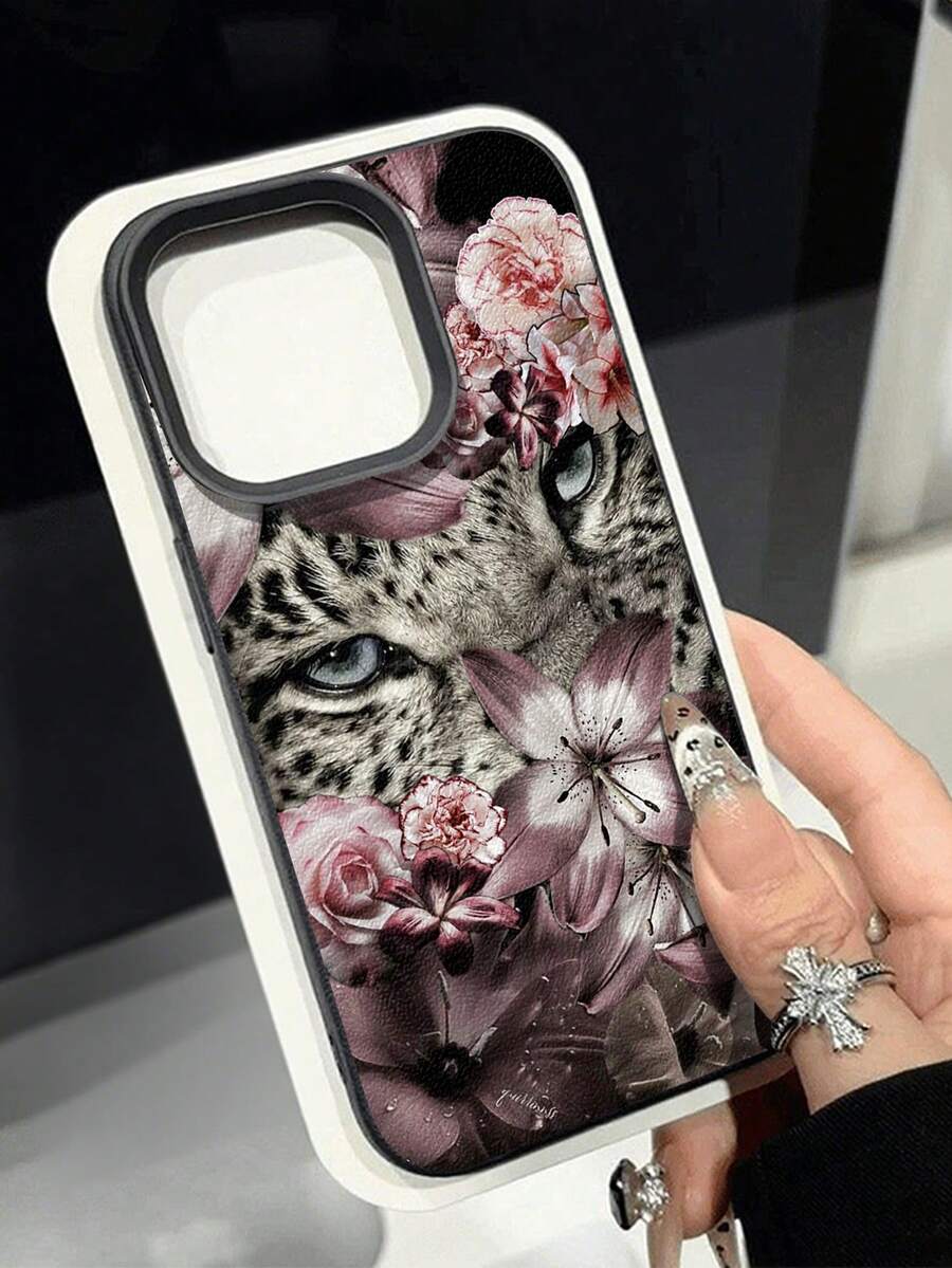 猎豹纹，豹纹图案，简约可爱豹纹荔枝纹理防摔防滑软手机壳，兼容苹果及其他手机，国际版，非国内版