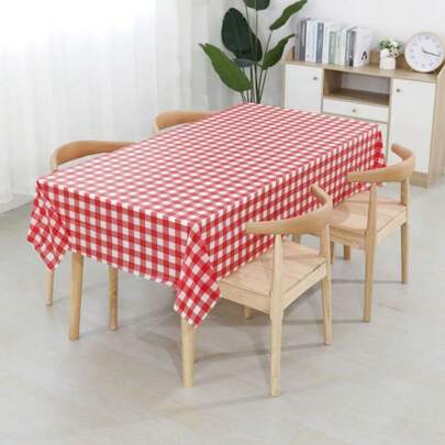 2pcs/4pcs/6pcs 137 * 274cm Red Checkered Tablecloth, Decorative Disposable Red Checkered Tablecloth, Suitable For Picnic Farms, Birthdays, Weddings, Rectangular Party Tablecloths, Camping Picnic Cloths