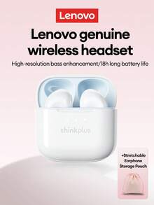 Lenovo 联想LP23蓝牙耳机，带便携盒，入耳式高保真立体声，灵敏麦克风，智能降噪，音乐/游戏双模式，低延迟音视频同步，超长续航，适用于智能手机和电脑的无线耳机 - 白色+收納袋 - 查看 13