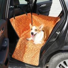 1pc Foldable Waterproof Dog Car Seat Cover, Suitable For Small & Medium Dogs, Anti-Slip Rear Seat Protector Mat, Suitable For Travel And Daily Use - Multicolor - View 2