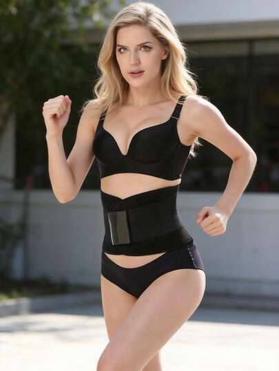 1pc Women Sports Waist Trainer, Unisex Waist Cincher, Adjustable Hook And Loop Waist Trimmer For Fitness