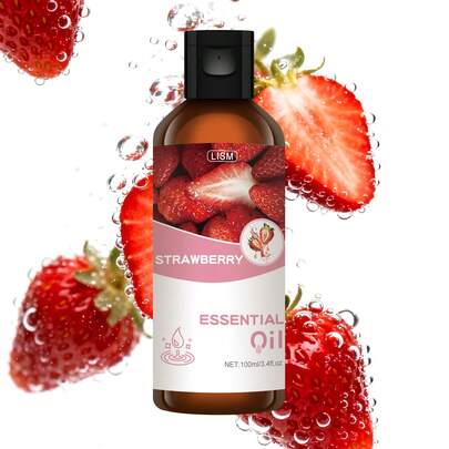 LISM 30ml/100ml Strawberry Essential Oil, Suitable For Home Aroma Diffuser, DIY Candles, Soaps, Relaxing Bath, Atmosphere, Fresh Air, Body Massage, Holiday Gifts