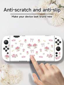 1 Set Cute Cartoon Pink Floral Pattern Compatible With Switch2 (2025)/Switch NS/Switch OLED Game Console Accessories, Including Protective Case/Dock Cover/Storage Bag, TPU Soft Shell, Stylish And Practical, Portable Stand, Shockproof, Scratch-Resistant, Anti-Fouling, Romantic Gift - Multicolor - View 4