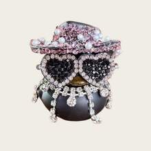 1pc Black Diamond Rubber Duck Car Decor - Fun Office Gift, Cool Dashboard Decoration, Suitable For Car Accessories, Quirky Design On Black Body, Durable PVC Material, Easy To Install, Highly Recommended - one-size - View 4