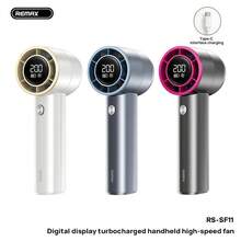 REMAX Ventilador de mano turboalimentado de alta velocidad con pantalla digital RS-SF11, con pantalla LED digital, múltiples velocidades de viento ajustables, diseño portátil, ideal para exteriores, viajes y oficina. - Multicolor - Ver 2