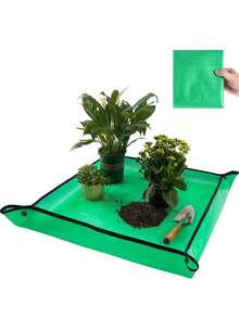 1 Set Indoor Plant Transplanting Control Stain-Resistant Waterproof Succulent Planting Tray, Square Planting Mat, Soil Replacement Mat, Gardening Hobby Enthusiasts Gardening Gift Gardening Supplies - A - View 3