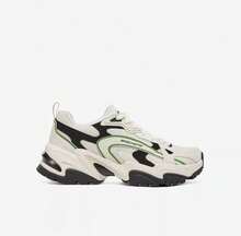 Skechers Giày Mecha mới dành cho nữ, giày thể thao thường ngày, giày tăng chiều cao kiểu "giày bố". - Màu be/Đen/Xanh lam - Xem 4