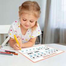 10 Sheets Phonemic Awareness Syllable Dry Erase Board, Phonic Cards Writing Pad, Double Sided Dry Erase Board Writable And Erasable Phonics Learning White Board For Kids, Students, Classroom And Home, Early Education Learning Tool - Multicolor - View 12