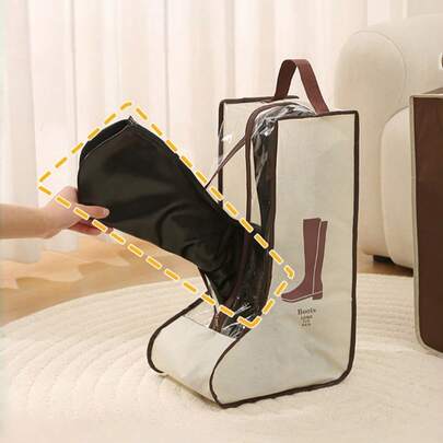Hộp đựng giày, bọc giày chống bụi, hộp đựng giày bốt bằng vải không dệt PVC có cửa sổ trong suốt, dành cho bốt cao đến đầu gối và bốt cổ ngắn của nữ, bọc bốt có khóa kéo và tay cầm, túi đựng giày chống bụi thoáng khí, bọc giày chống bụi trong suốt, túi đựng giày chống bụi du lịch có dây rút, túi đựng giày xách tay, bọc giày du lịch, unisex