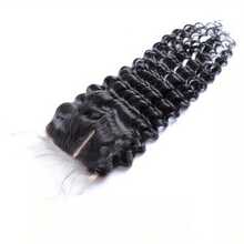 耳到耳蕾丝前额深卷巴西原生人发深波浪4x4前额闭合预拔毛带婴儿发自然黑 - Natural Black - 查看 13