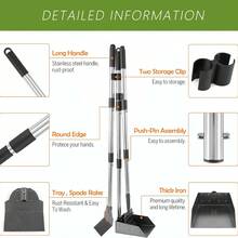 Bộ 3 xẻng hốt phân chó cỡ lớn bằng thép không gỉ có thể điều chỉnh, có thể giặt, chống gỉ, dễ dàng và nhanh chóng lắp đặt, được làm từ chất liệu chống thấm nước, chắc chắn và bền bỉ, chống bám bẩn và chống mài mòn, một dụng cụ hốt phân chó ngoài trời rất bền. - Xem 7