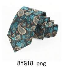 1pc Men's Necktie, Suitable For: Wedding, Business, Casual, Party. Interesting Pattern, Cashew Flower Tie, Stain-Resistant & Wrinkle-Resistant, Striped Polka Dot Retro Tie, Paisley Fabric - Multicolor - View 15