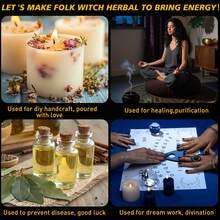 70pcs Witchcraft Supplies Herbs Kit, Dried Flowers For Witch Beginner, Bulk Herb Gift Set For Wicca, Pagan, Magic Spell, Altar Supplies Healing Natural Herbal For Candle Soap Making - 70pcs - View 5