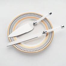 不锈钢蛋糕刀礼盒套装，钻石蛋糕刀和抹刀套装，带礼盒 - 查看 2