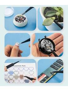 6pcs ESD Stainless Steel Tweezers Set - Anti-Static High Precision For DIY Electronics Repair & Model Building - Ergonomic Grip With Protective Covers - Clip Set 6pcs - View 8