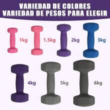 ALLINLIFE Juego De 2 Mancuernas, 2 X 2 Kg, Mancuernas Hexagonales Con Superficie De Vinilo, Para Fitness, Ejercicio, Entrenamiento, Para Gimnasia En Casa, Violeta Ceniza - 4KG*2 - 查看 3