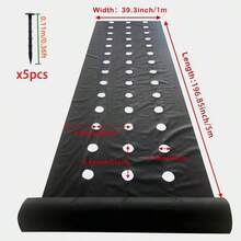 三孔双层透气防虫布 | 抗紫外线黑色无纺布，配5个地钉，适用于蔬菜、番茄、香草园，新型穿孔防虫布，农业控制布，温室、果园，黑色，多种尺寸 - 多色 - 查看 10