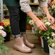 Women's Fashion Non-Slip Rain Boots, Short Stylish Waterproof Shoes With Rubber Soles, Adult Waterproof Shoes,Shoe Rack,Storage Saver,Outdoor,Garden,Travel Essential,Portable,Beach Essential,Graduation Season,Commencement,Graduation Ceremony,Graduation Gift,Graduation Present,Graduation Gift,Graduation Present,Congrats Grad,Congratulations Graduate,Valedictorian,Finish School,Graduation Party,Rain Boots / Rubber Boots / Waterproof Boots / Boot Covers / Shoe Covers Waterproof / Rain Shoe Covers / Wellies / Botas De Agua / Galochas / Outdoor / Garden - Regular - View 3