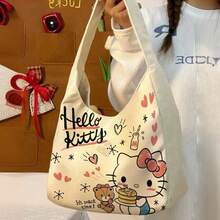 SANRIO Túi tote vải canvas hoạt hình, túi xách thời trang nữ, phong cách Kawaii dễ thương, túi đeo vai dung tích lớn, túi đi làm hàng ngày, thiết kế giản dị đa năng, họa tiết hoạt hình cổ điển, chất liệu vải canvas chất lượng cao, nhẹ, mềm mại, thoải mái khi mang theo, ngăn chứa rộng rãi, đa chức năng, phù hợp cho phụ nữ hiện đại thời trang sử dụng hàng ngày, phong cách dễ thương được ưa chuộng, túi đeo vai đa năng. - Nhiều màu - Xem 5