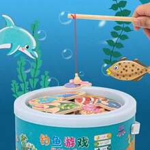 Magnetic Fishing Toy, Wooden Colorful Ocean Creature Pieces, Parent-Child Interactive Educational Game, Preschool Fishing Puzzle Toy, Gift For Girls And Boys - Children's Fishing Toys - View 6