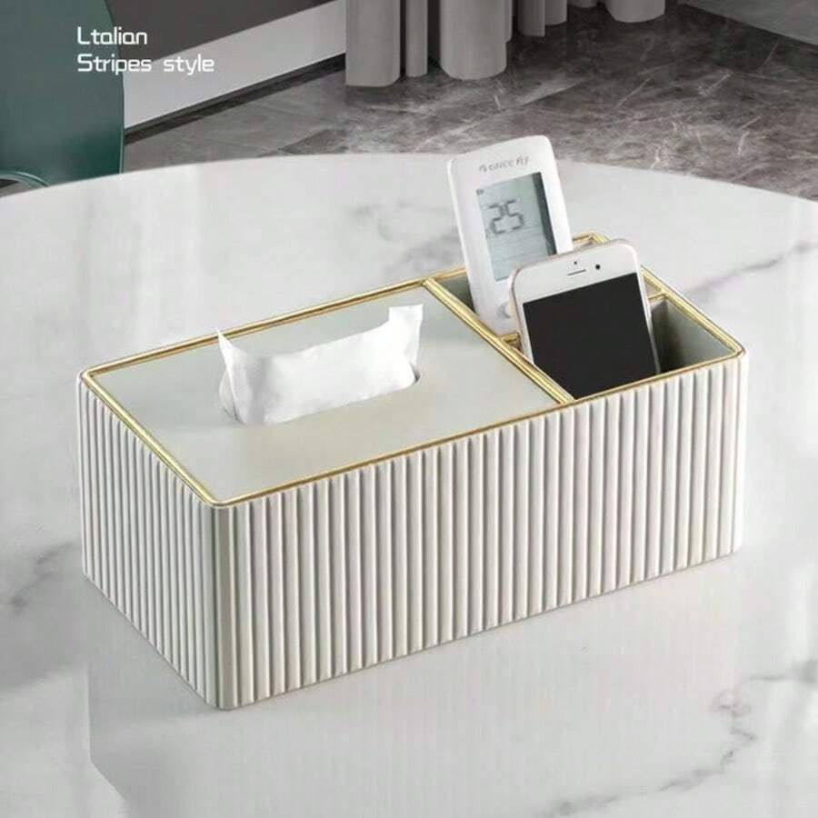 PU-Leder Taschentuchbox Abdeckung, Magnetverschluss Design, moderner rechteckiger Taschentuchbox Halter, geeignet für Badezimmer, Waschtisch, Nachttisch, Schlafzimmer, Büro, Küche und andere Heimspeicherung, Heimdekoration Accessoire, Wohnung Grundausstattung - Verschiedenfarbig - Übersicht 1