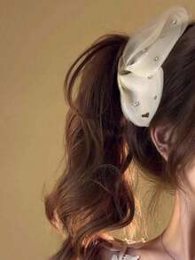 Women Elegant Chic Minimalist Casual Net Claw Clip Daily Use Home School Beach Office Party Holiday Birthday Back To School New Year Valentine's Day Mother's Day Wedding Music Festival Graduation Fall Winter Hair Accessories Hair Clips NWYS - 白色 - 查看 7