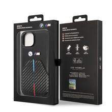 Funda Bmw Fibra Logo Metal iPhone - Negro - Ver 8