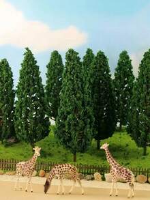 2/5/10pcs 5.9/3.5/2.2 Inch Mini Realistic Plastic Pine Tree Model, Suitable For Model Train Layout, Primitive Forest, Building Decor, War Game, DIY Craft, Landscaping For Scale Railway, Garden Decor, Easter Decoration, Animal Diorama, Miniature Model - Model Tree - View 2